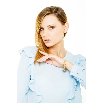 18k yellow gold fancy bracelet with diamonds 