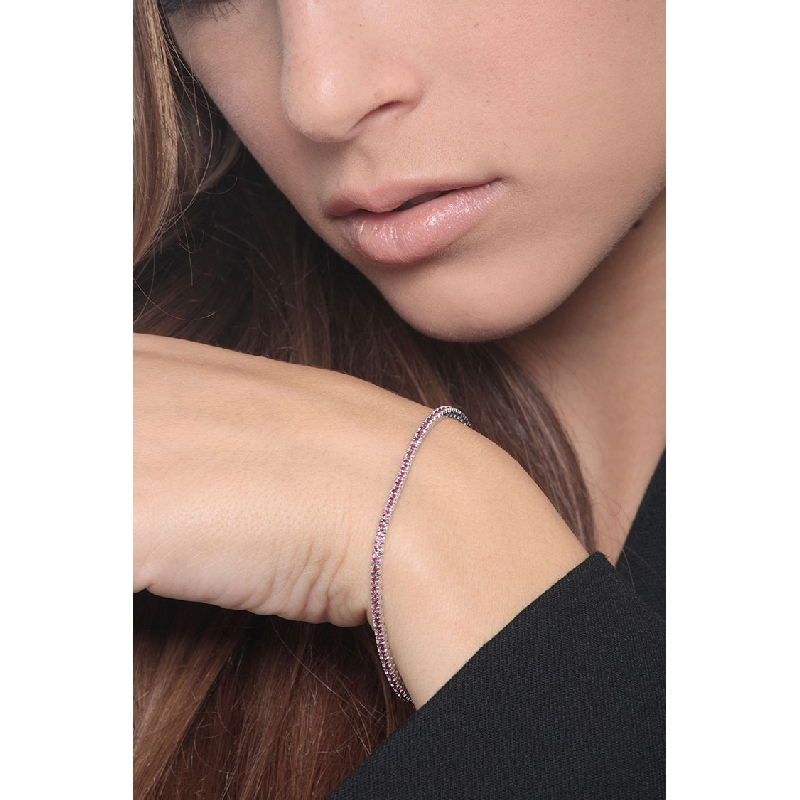Bracciale Tennis in oro Bianco 18k con Rubini