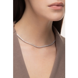 Gradueted diamond Tennis Chain White Gold Women 2