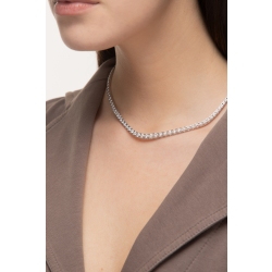 Graduated diamond Tennis Chain 750 Italy White Gold necklace 2