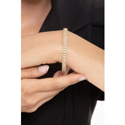 Fancy 18k yellow gold tennis bracelet with diamonds 2