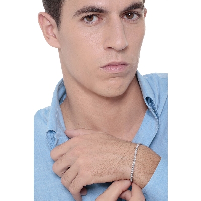 Bracciale Tennis in oro Bianco 18k con diamanti,  Larghezza maglia 3,00 mm