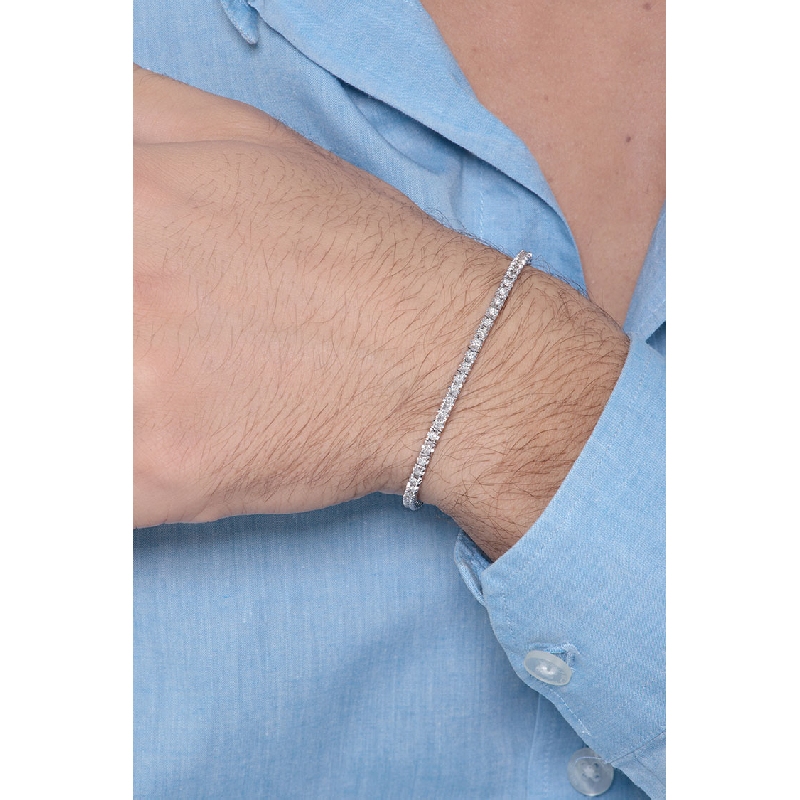 Bracciale Tennis in oro Bianco 18k con diamanti,  Larghezza maglia 3,00 mm