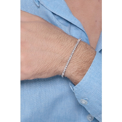 Bracciale Tennis in oro Bianco 18k con diamanti,  Larghezza maglia 3,00 mm