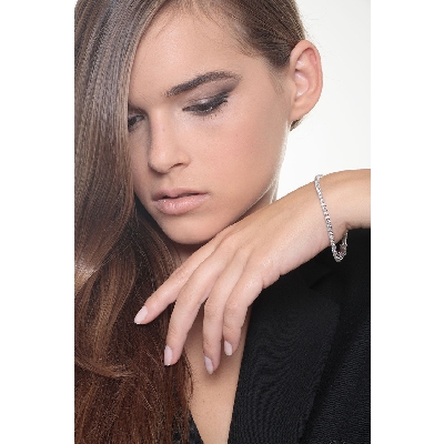 Bracciale Tennis in oro Bianco 18k con diamanti,  Larghezza maglia 3,00 mm