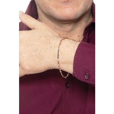 18k rose and white gold bracelet with black zircons