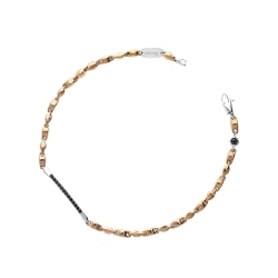 18k rose and white gold bracelet with black zircons