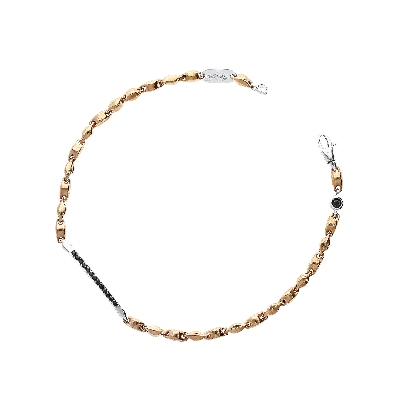 18k rose and white gold bracelet with black zircons