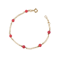 Bracelet 18k Gold with Coral 