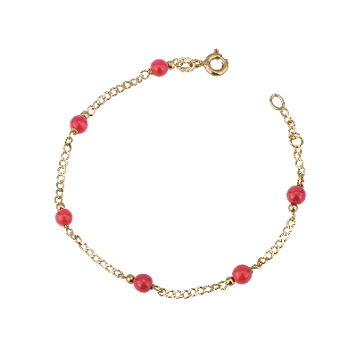 Bracelet 18k Gold with Coral 