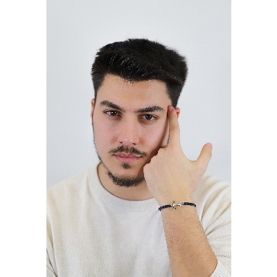 BRACCIALE uomo CON ANCORA IN BRILLANTI, TESSUTO BLU