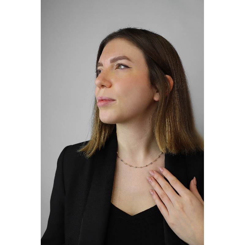 18k yellow gold necklace with spheres