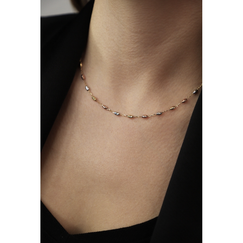 18k yellow gold necklace with spheres