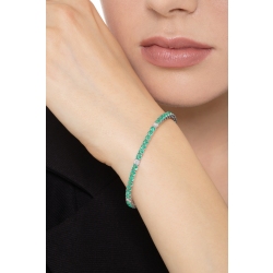 Emerald and diamond tennis bracelet in 18k white gold 2