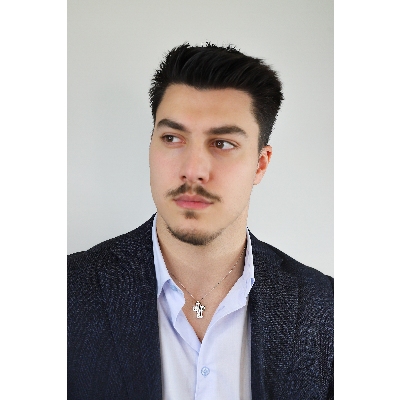 Collana da uomo con croce in oro bianco 18k con diamanti, 2,5 cm