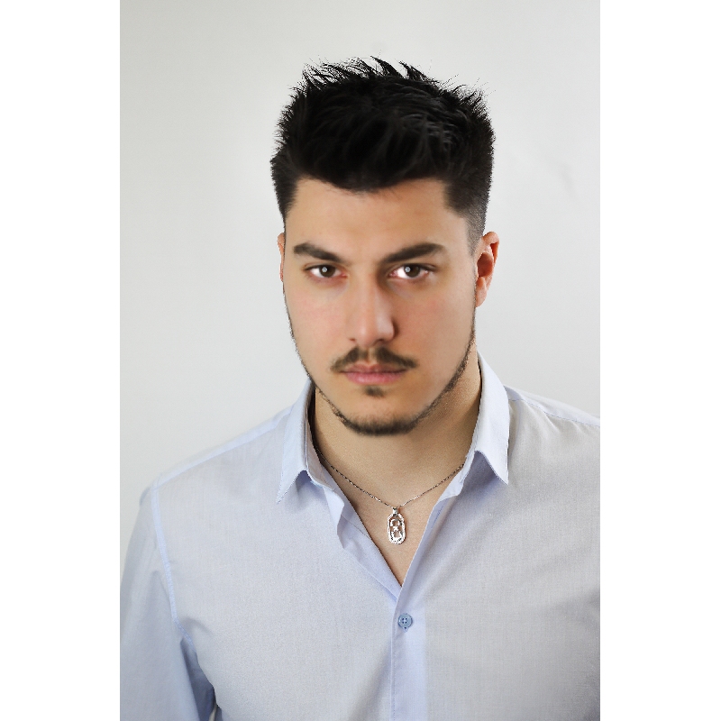 Collana da uomo con croce in oro Bianco 18k con diamanti, 3 cm