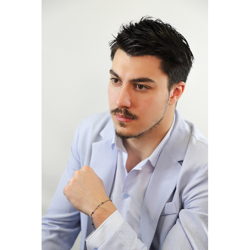 Bracciale da uomo in oro brunito 18k a 5 castoni con diamanti neri, cm 20