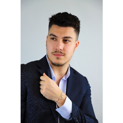 Bracciale groumette 6 maglie rolò in oro bianco 18k con diamanti, 19.0+0.5 cm