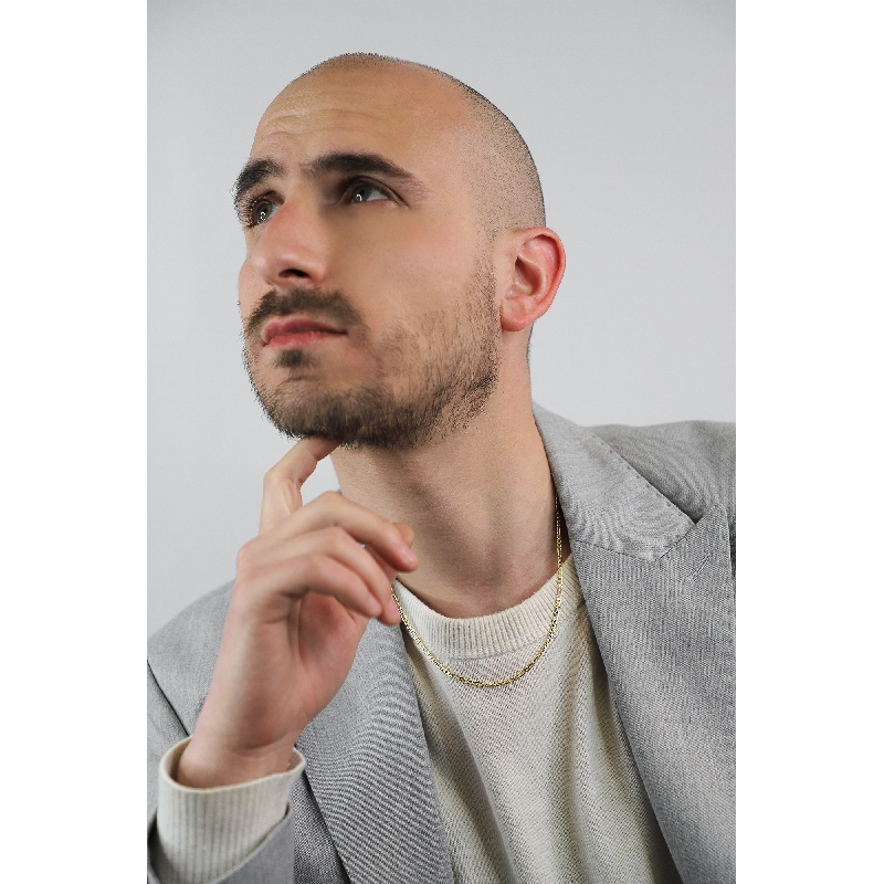 18k yellow gold flat cuban chain 