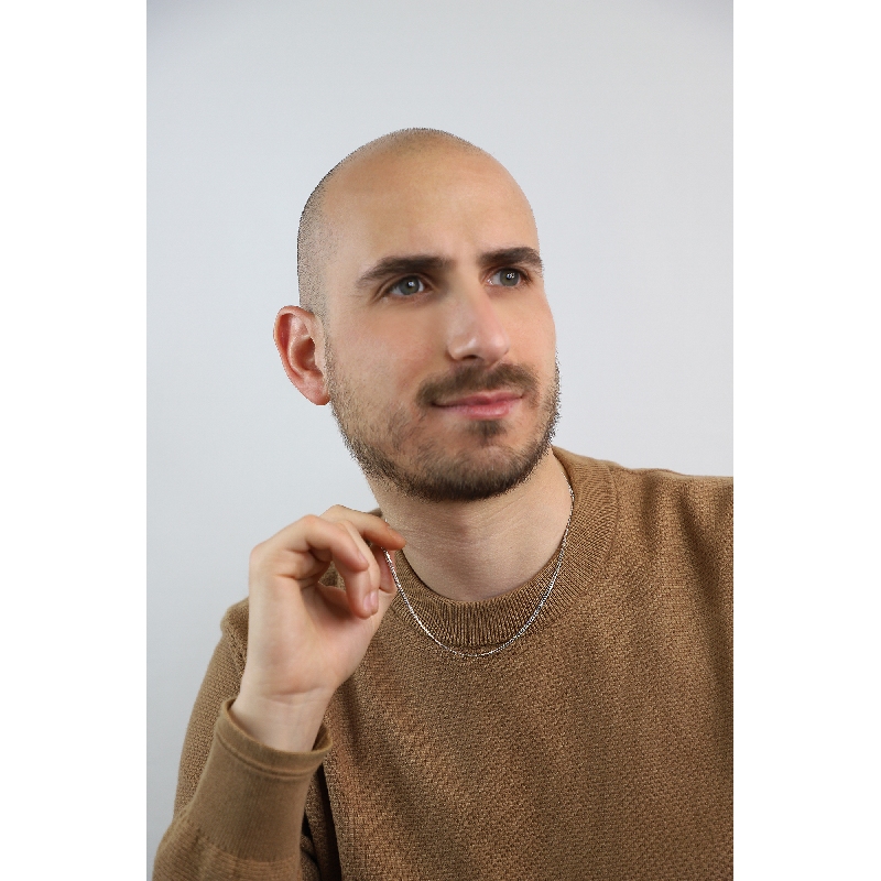 Groumette chain in 18k white gold, 50 cm