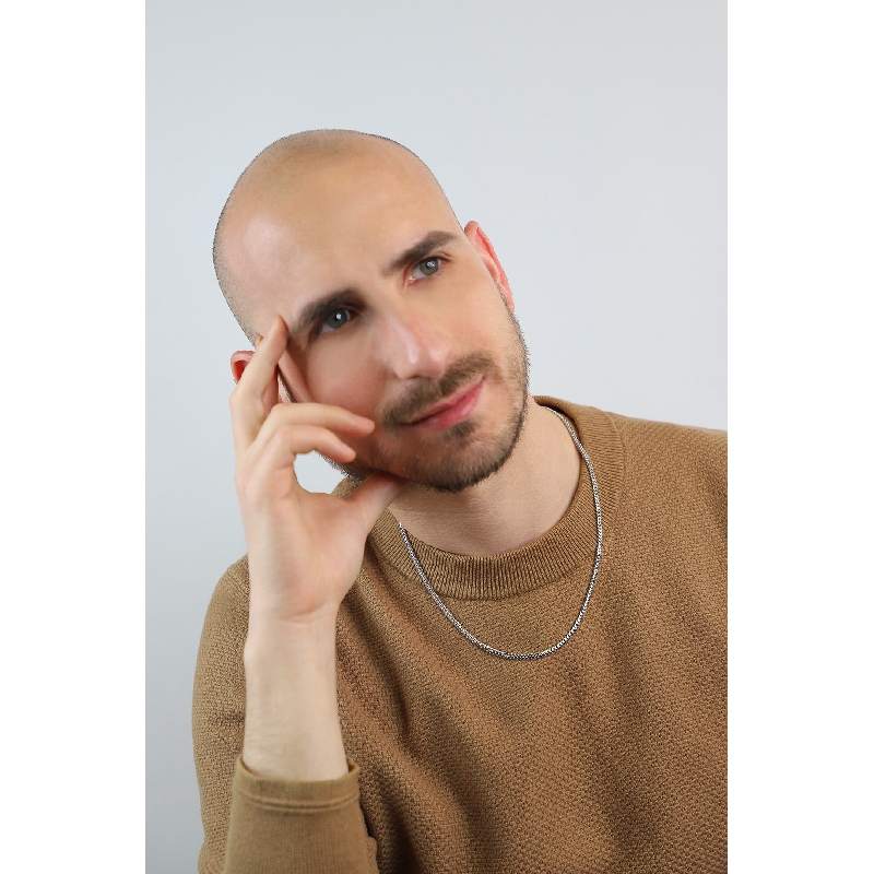 Groumette in 18k white gold, 50 cm 