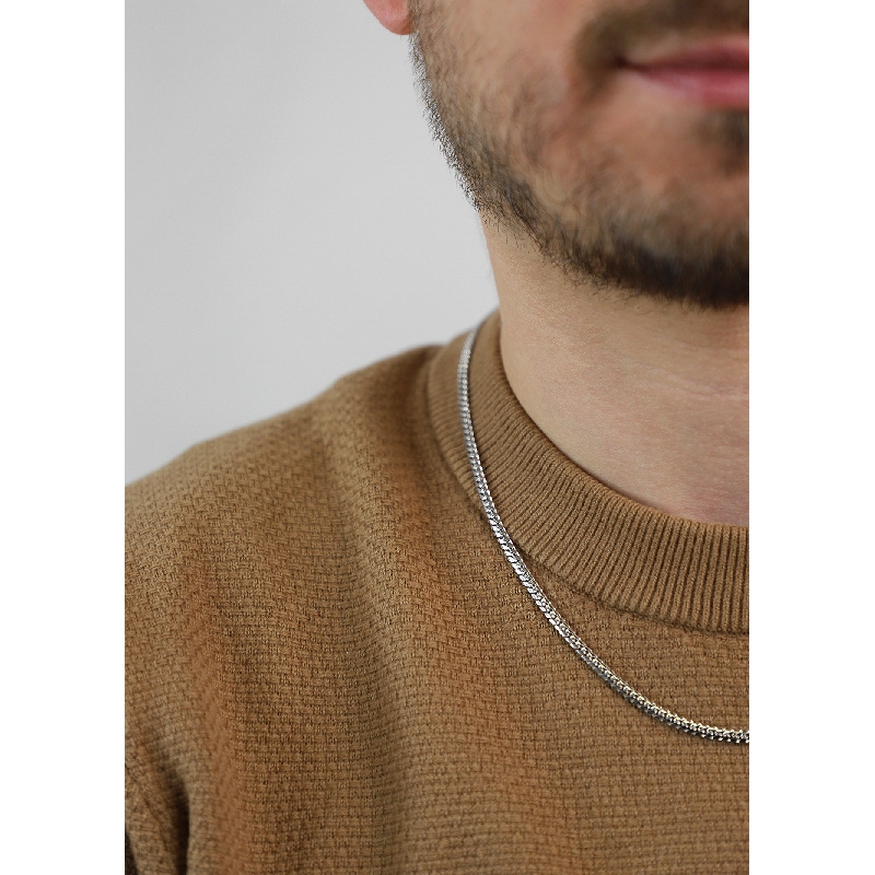 Groumette in 18k white gold, 50 cm 