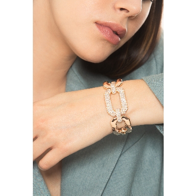 Iced Out Bracelet Rose Gold and Diamonds