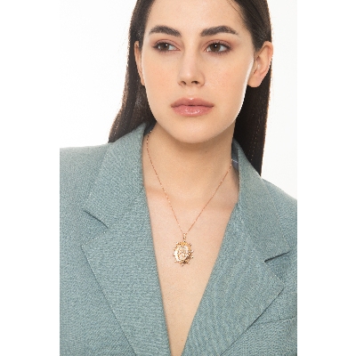 Godmother Necklace Rose Gold With Diamonds