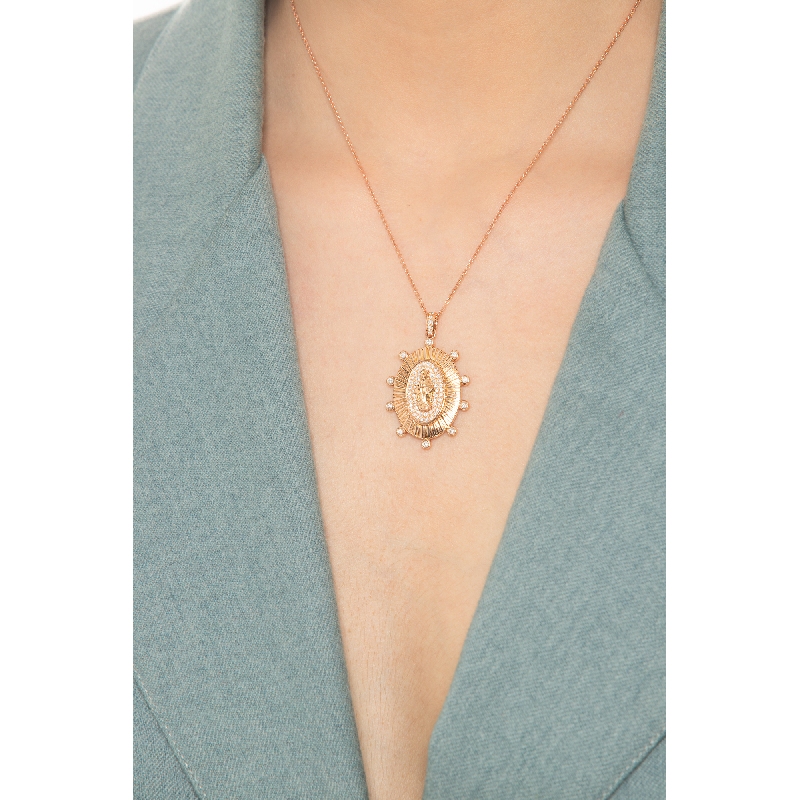Godmother Necklace Rose Gold With Diamonds