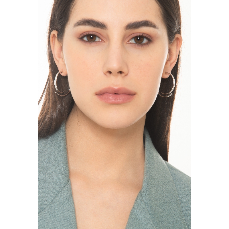 Diamonds Hoop Earrings 750 White Gold