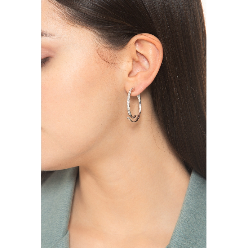 Diamonds Hoop Earrings 750 White Gold