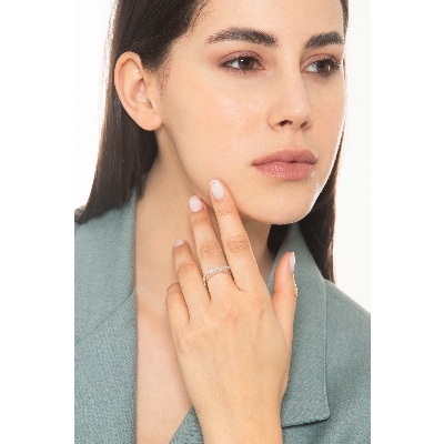 Square Diamond Ring 18k White Gold