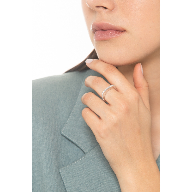 Square Diamond Ring 18k White Gold