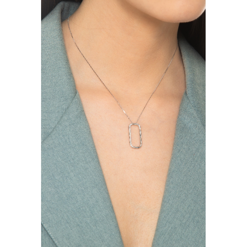 750 White Gold Diamond Necklace for Women