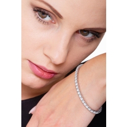 Bracciale Tennis lineare in oro bianco 18k con Diamanti. Larghezza maglia 4.00 mm 2