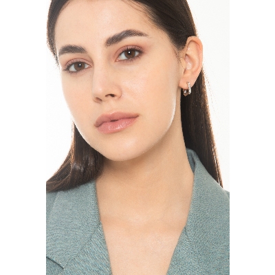 Square Diamond Earrings 750 White Gold