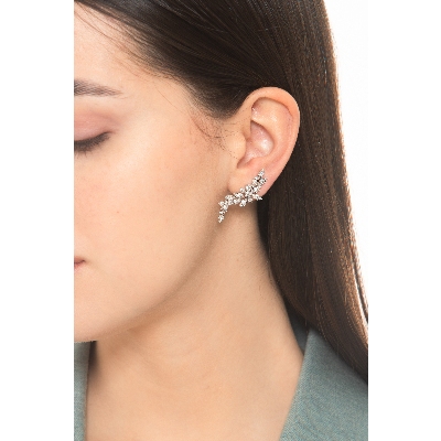 White gold 18k drop earrings with diamonds 