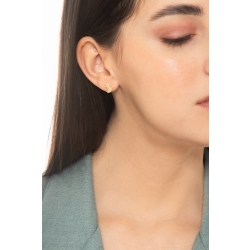 18k yellow gold earrings with glossy cats 2