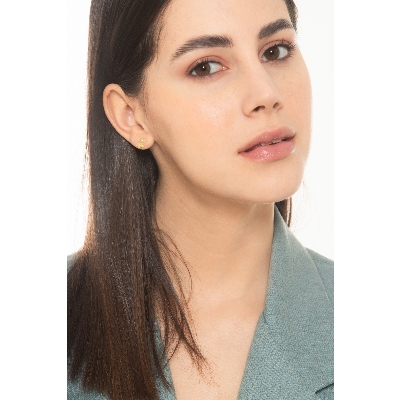 18k yellow gold earrings with glossy dogs