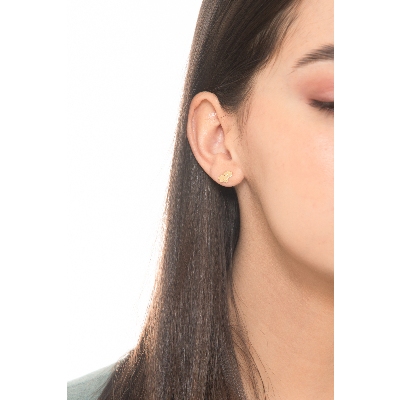 18k yellow gold earrings with glossy dogs