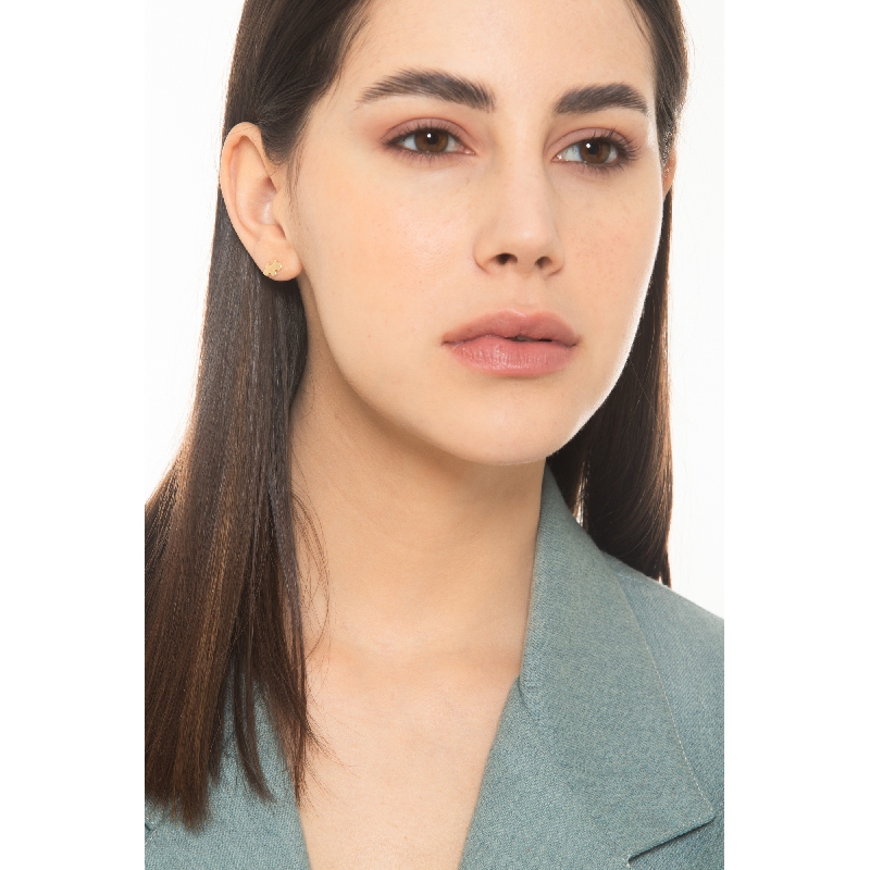 18k yellow gold with glossy Fox Terrier