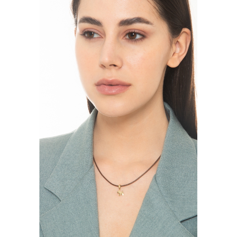 18k yellow gold dog charm 