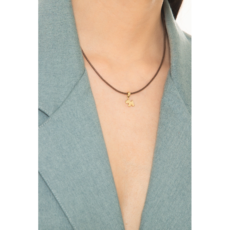 18k yellow gold dog charm 