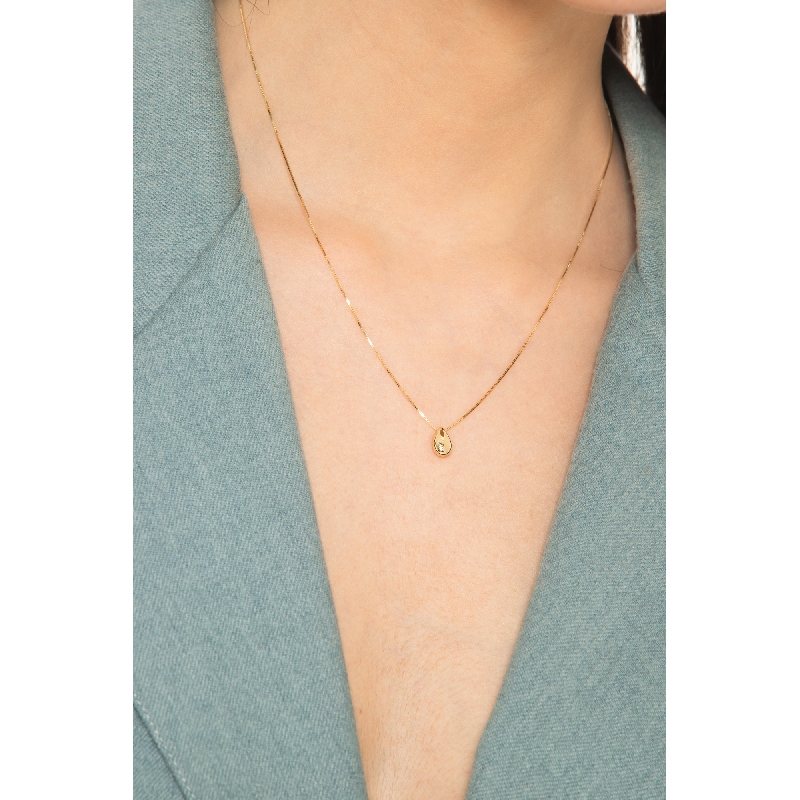 750 yellow gold little drop necklace