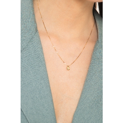 750 yellow gold little drop necklace