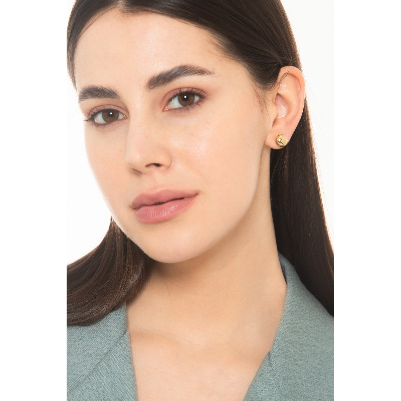 Orecchini a bottone piccoli in oro giallo 750