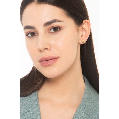 Orecchini a bottone piccoli in oro giallo 750