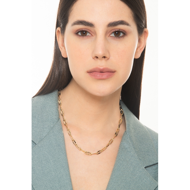 Collana maglia a catena lucida in oro giallo 750