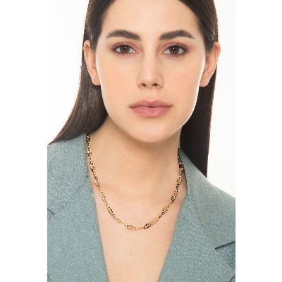 Collana maglia a catena lucida in oro giallo 750