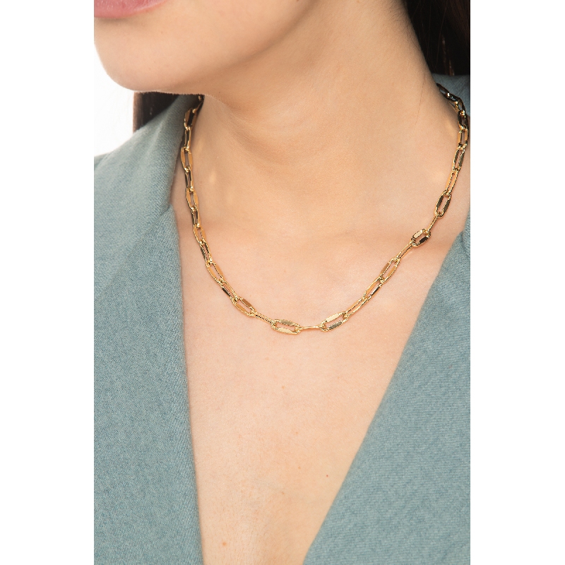 Collana maglia a catena lucida in oro giallo 750